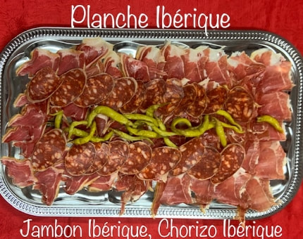 Planche Hispanique : Jambon Serrano, Lomo Seiché, Chorizo Ibérique